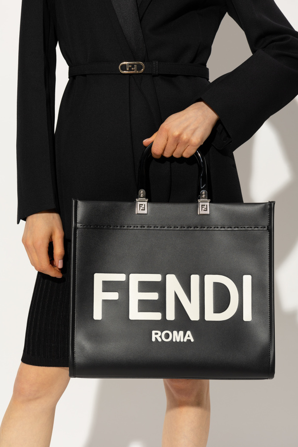 Bella Hadid and Lila Moss Front Fendi s Latest Capsule Collection Black Sunshine Medium shopper bag Fendi VbjdevelopmentsShops Curacao